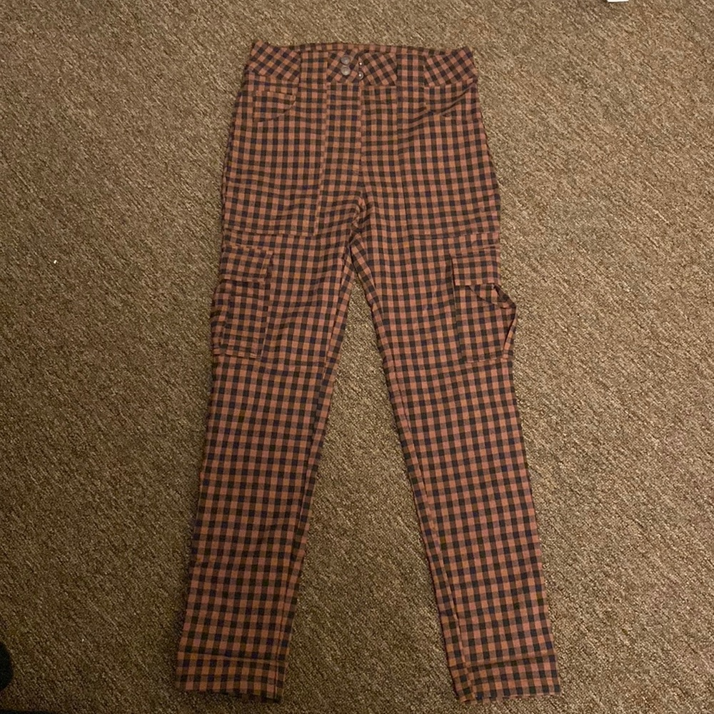 Brown and black cargo style pants